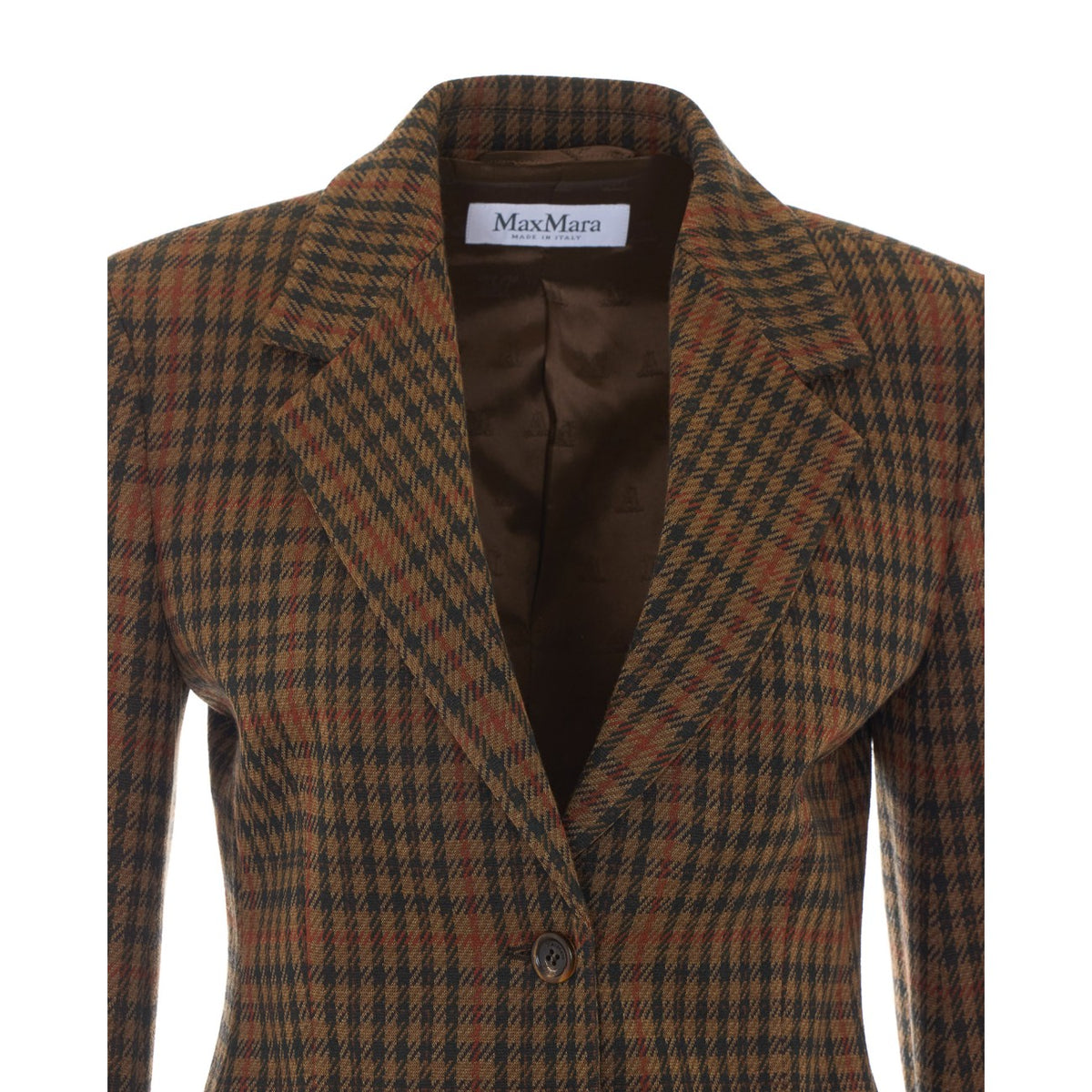 Max Mara Women's Wool Check Jacket in Brown - view 4