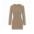 Saint Laurent Women's Sequined Cotton Mini Dress in Beige - view 1