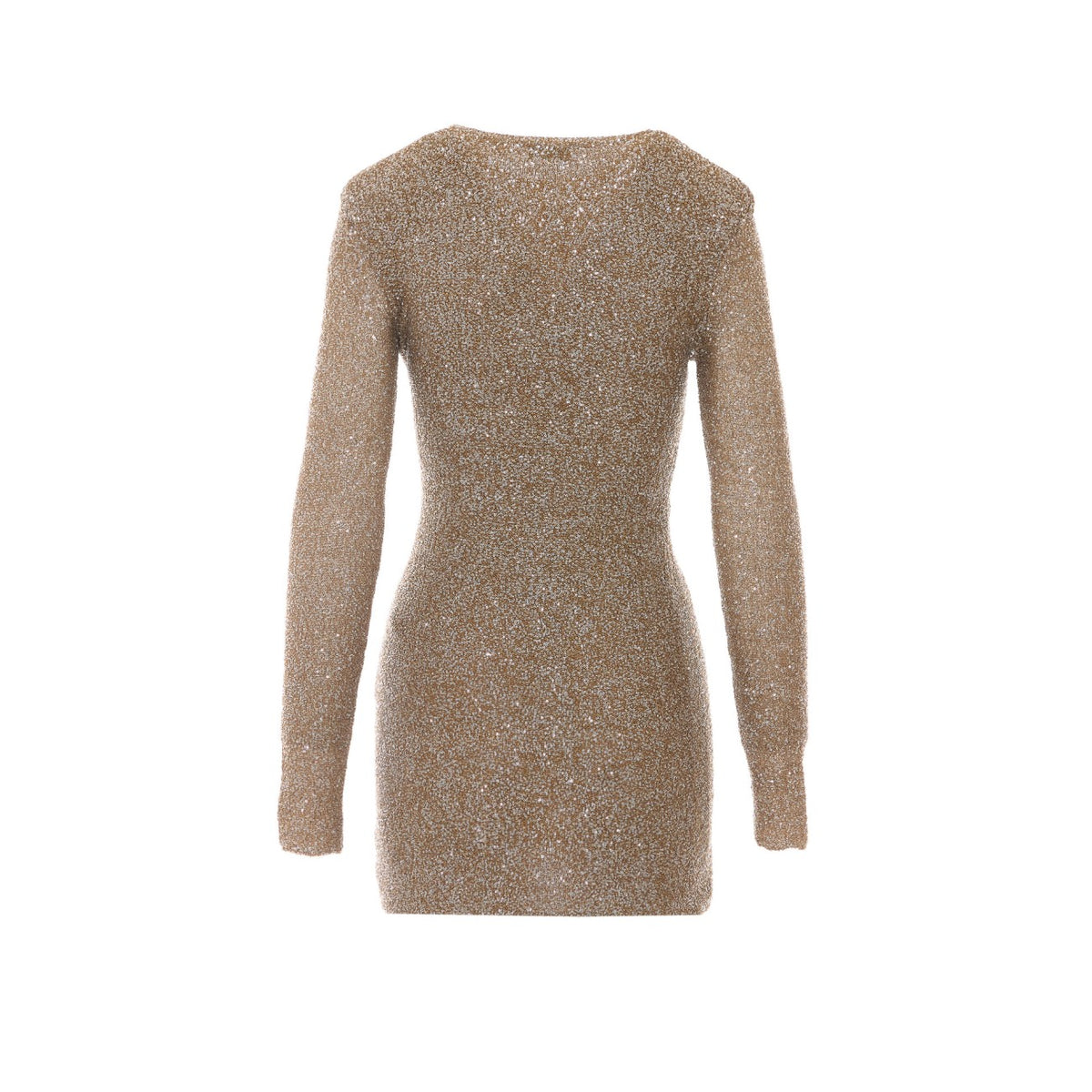 Saint Laurent Women's Sequined Cotton Mini Dress in Beige - view 2