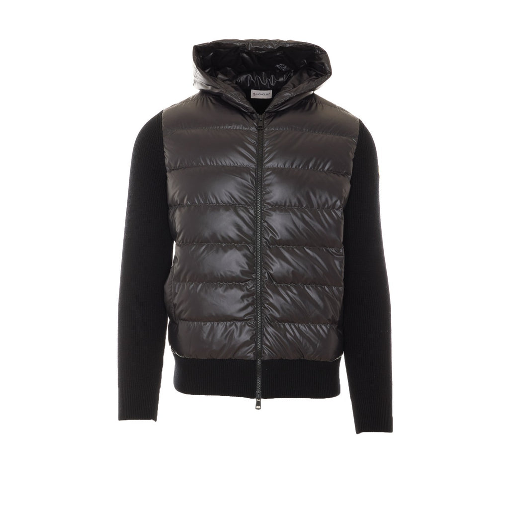 Moncler Men's Logo Down Cardigan in Black - view 1
