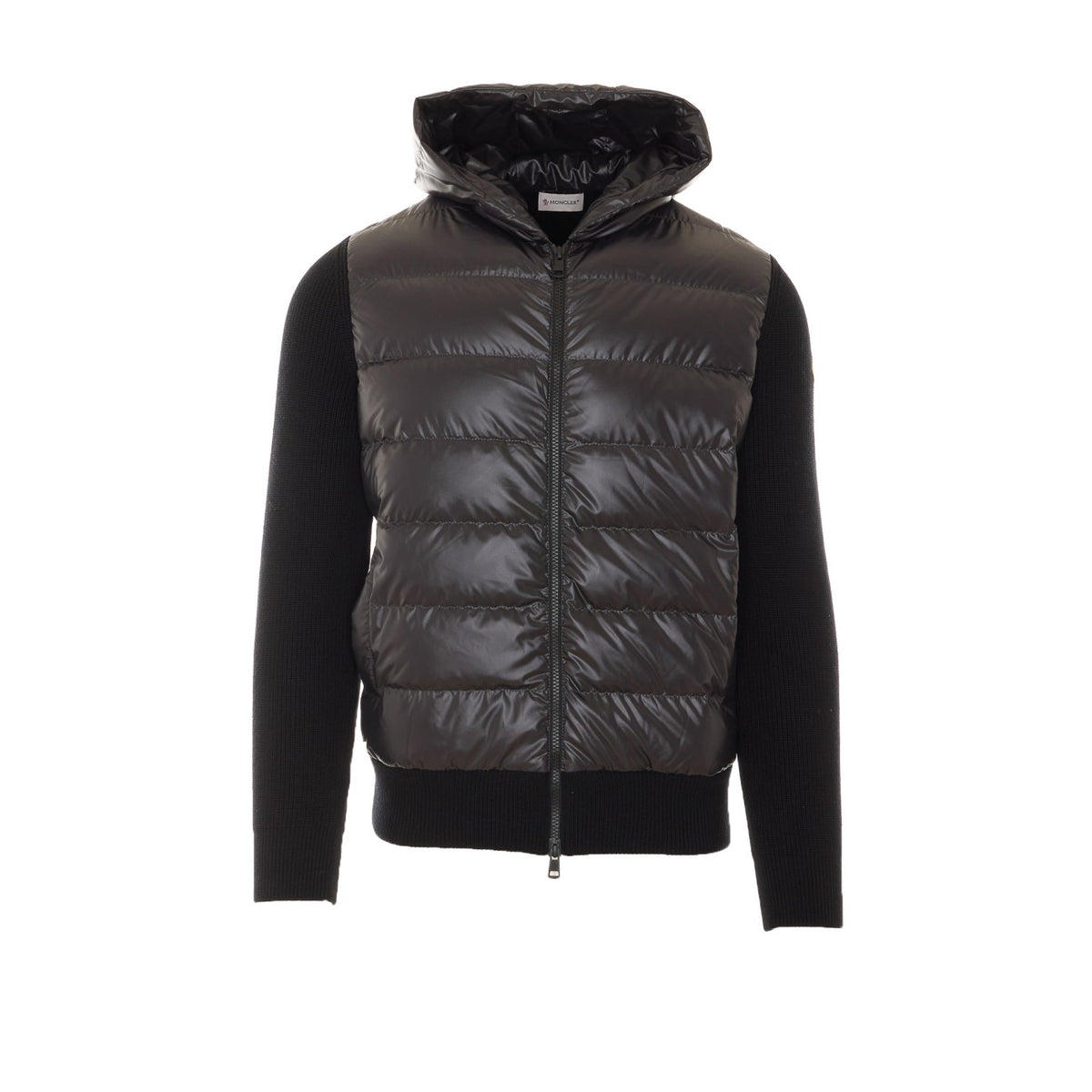 Moncler Men's Logo Down Cardigan in Black - view 1