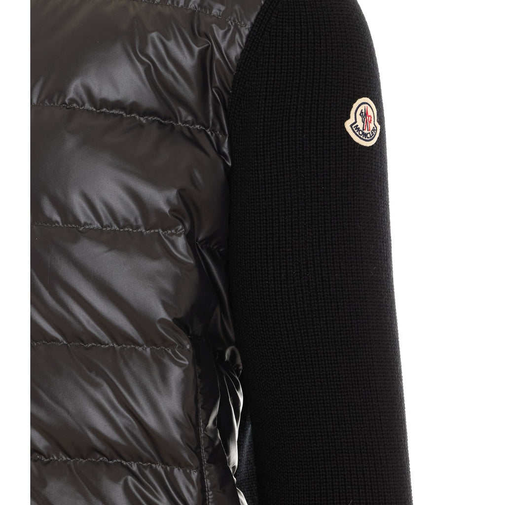 Moncler Men's Logo Down Cardigan in Black - view 2