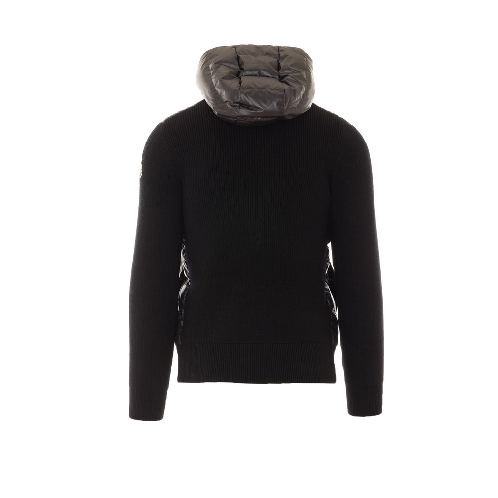 Moncler Men's Logo Down Cardigan in Black - view 3