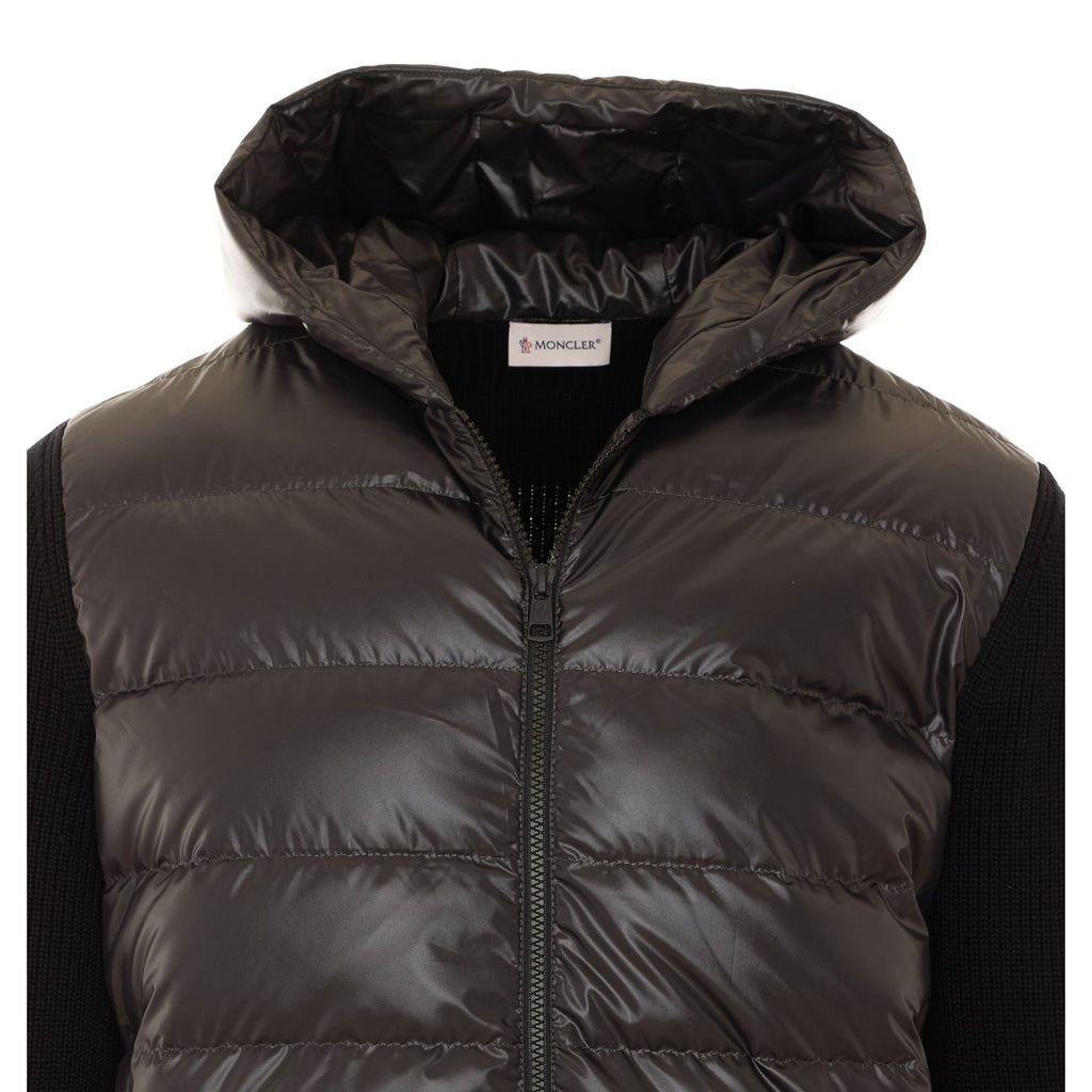 Moncler Men's Logo Down Cardigan in Black - view 4
