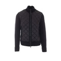 Moncler Men's Logo Tricot Down Cardigan in Black