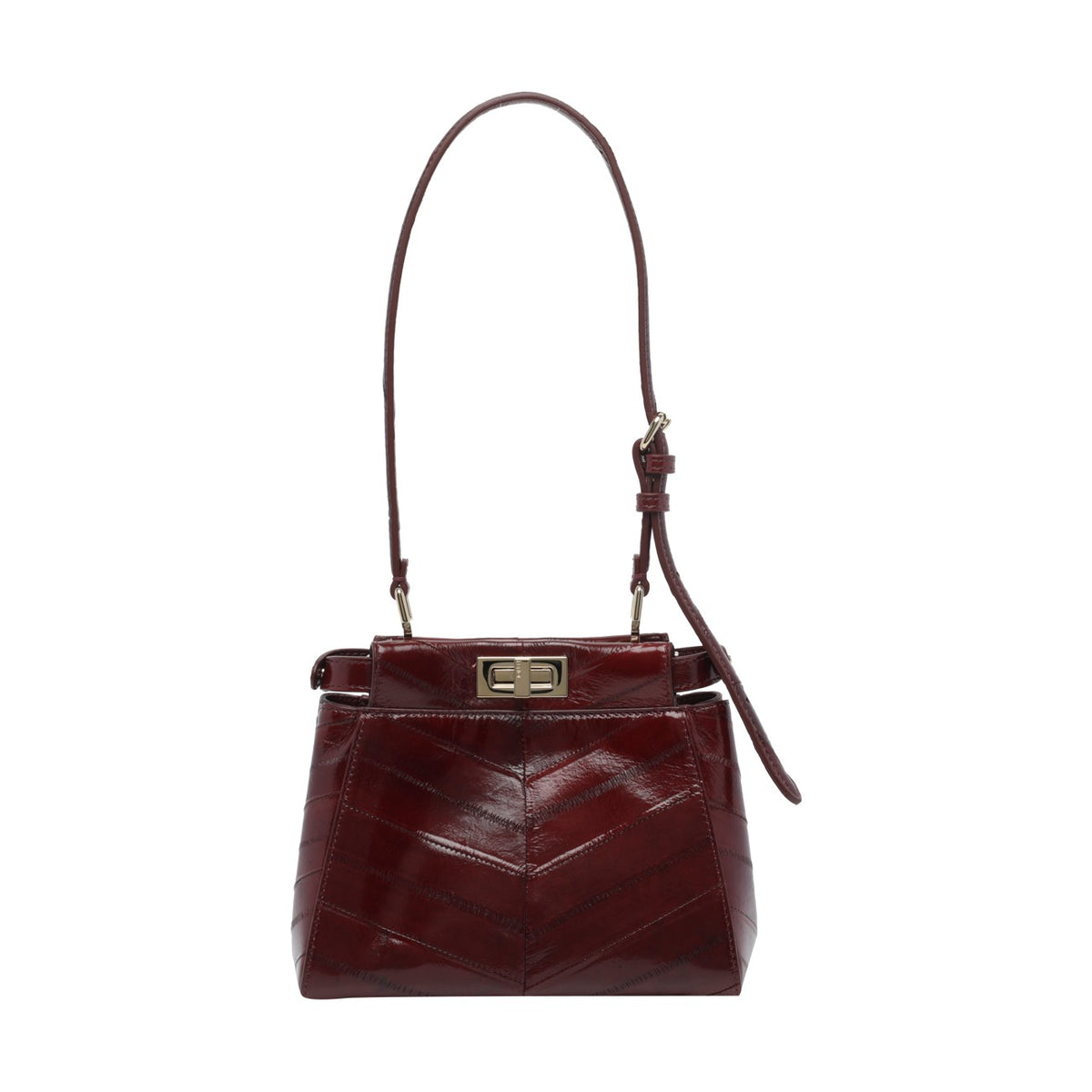 Fendi Women's Leather My Peekaboo XS Bag in Burgundy