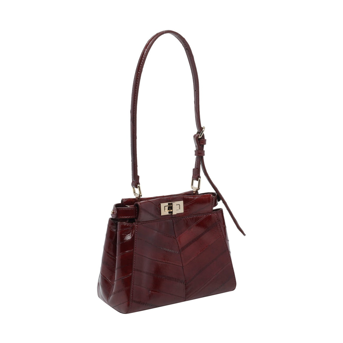 Fendi Women's Leather My Peekaboo XS Bag in Burgundy