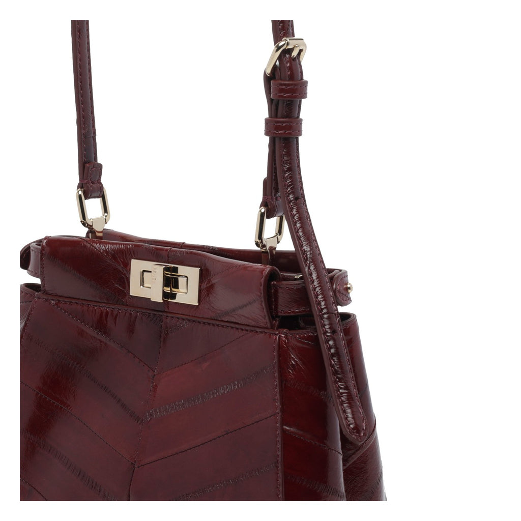 Fendi Women's Leather My Peekaboo XS Bag in Burgundy
