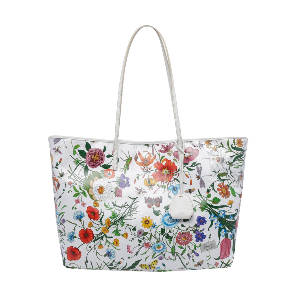 Gucci Women's Coated Fabric Large Tribeca Tote in White