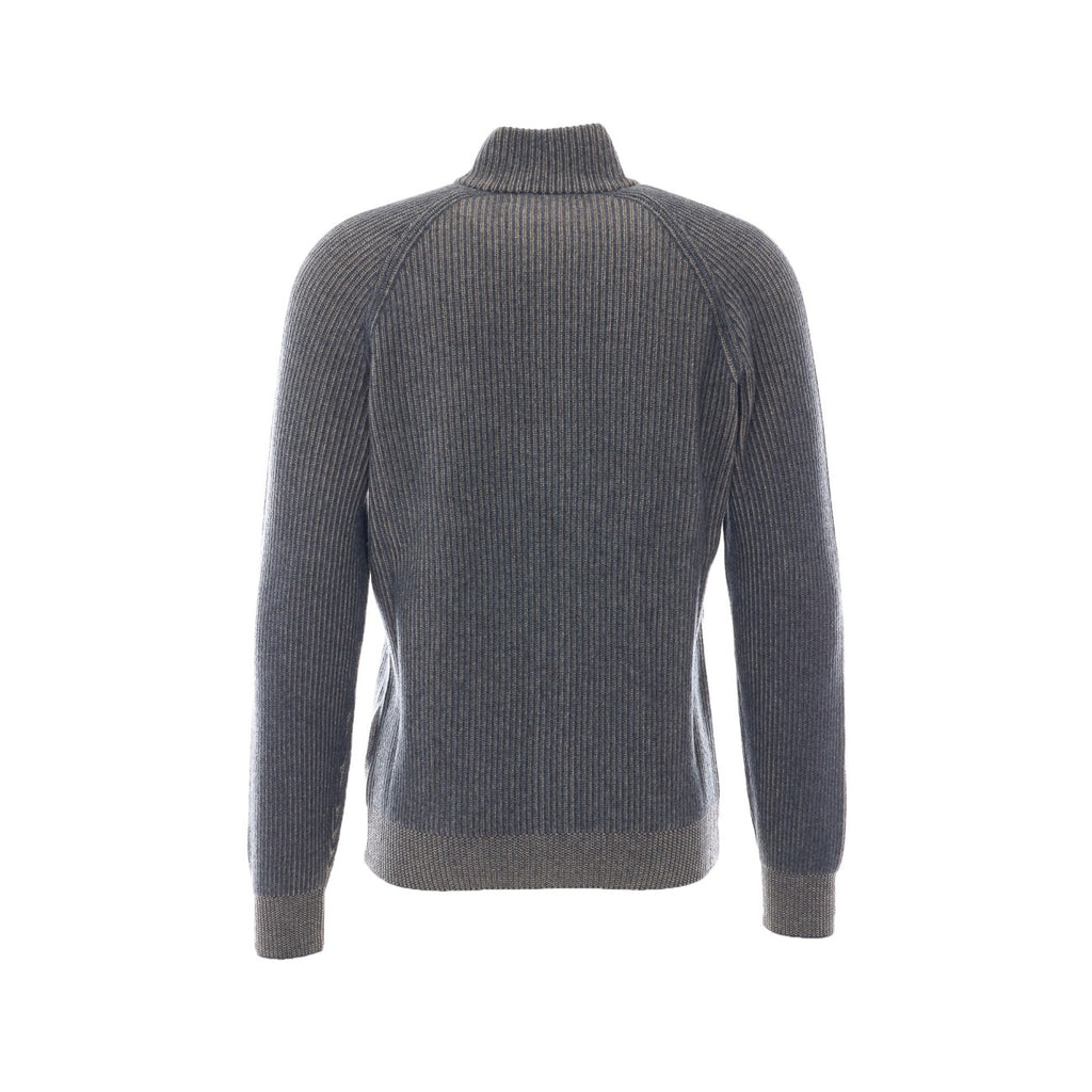 Brunello Cucinelli Men's Cashmere Rib Cardigan in Grey