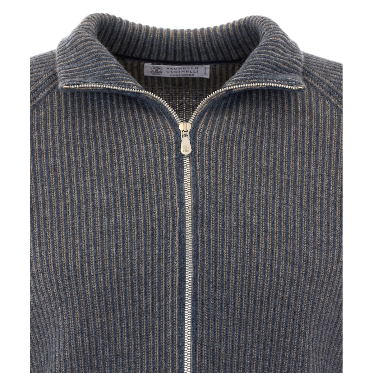 Brunello Cucinelli Men's Cashmere Rib Cardigan in Grey