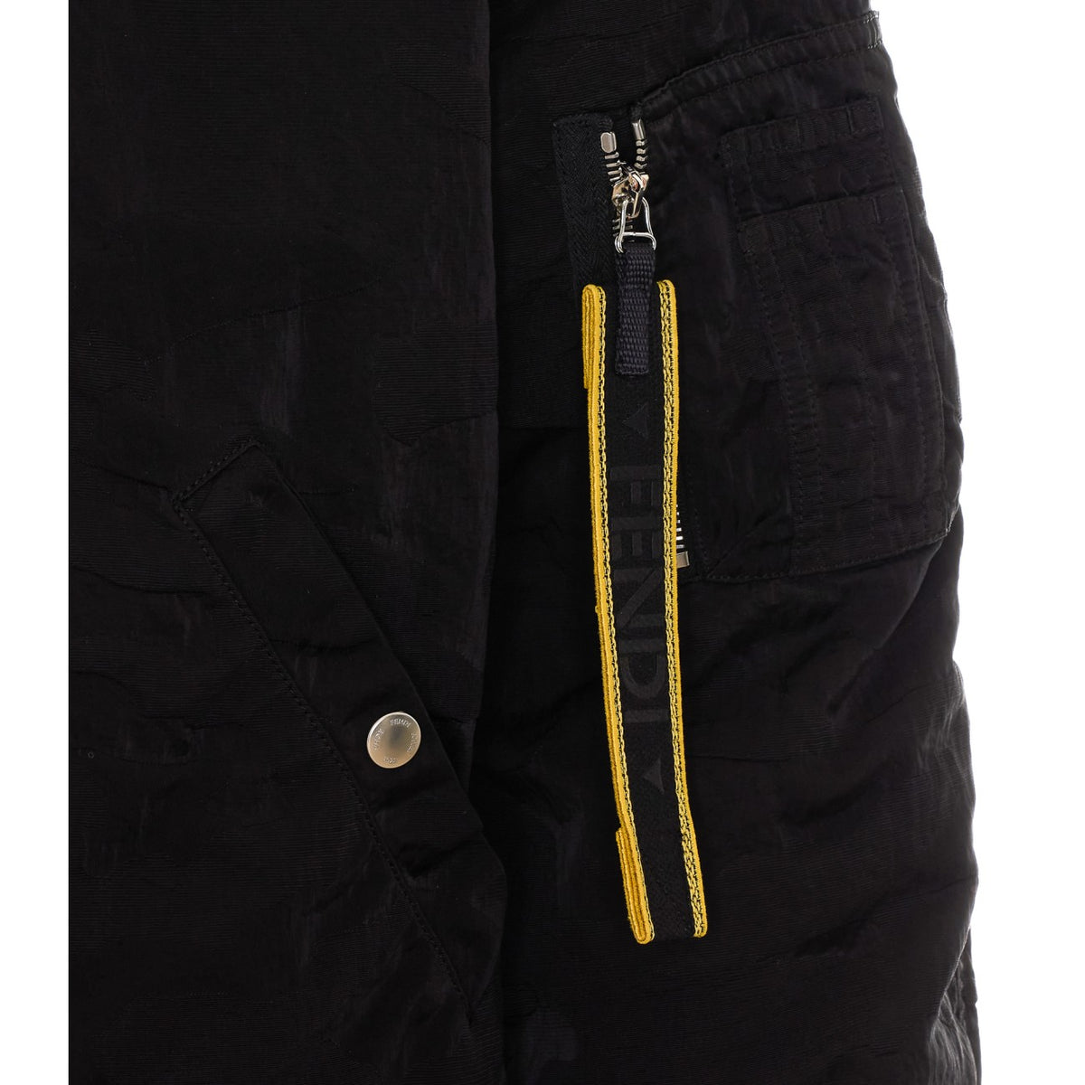 Fendi Men's Nylon Patchwork Bomber Jacket in Black
