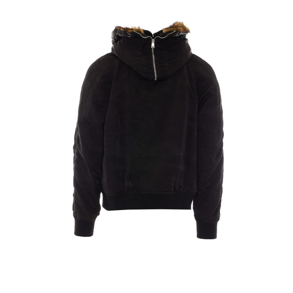 Fendi Men's Nylon Patchwork Bomber Jacket in Black