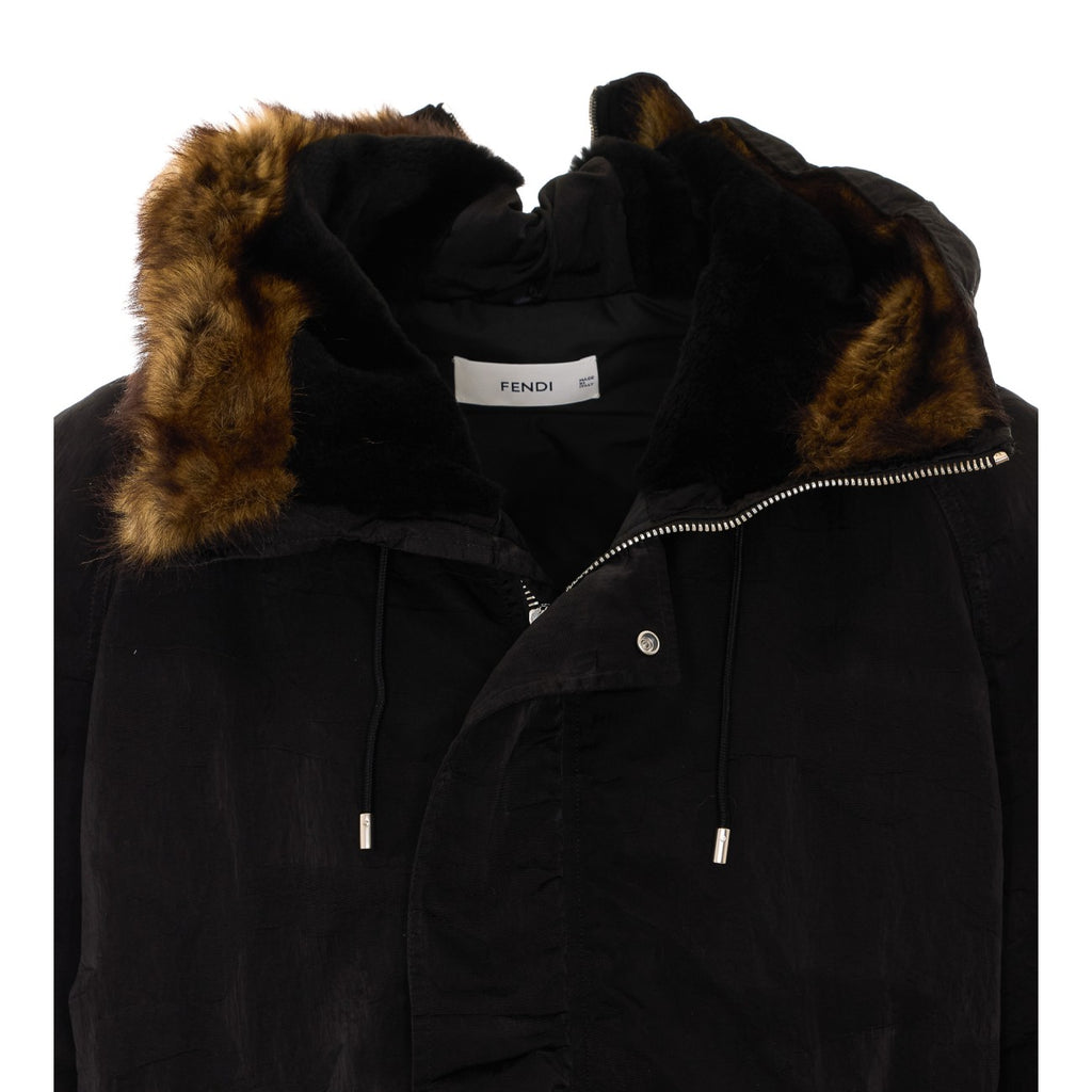 Fendi Men's Nylon Patchwork Bomber Jacket in Black