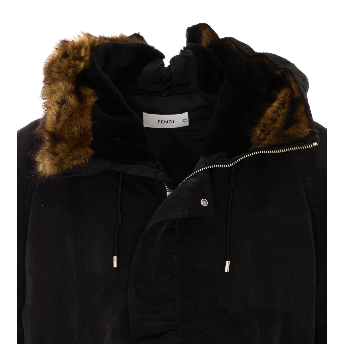 Fendi Men's Nylon Patchwork Bomber Jacket in Black