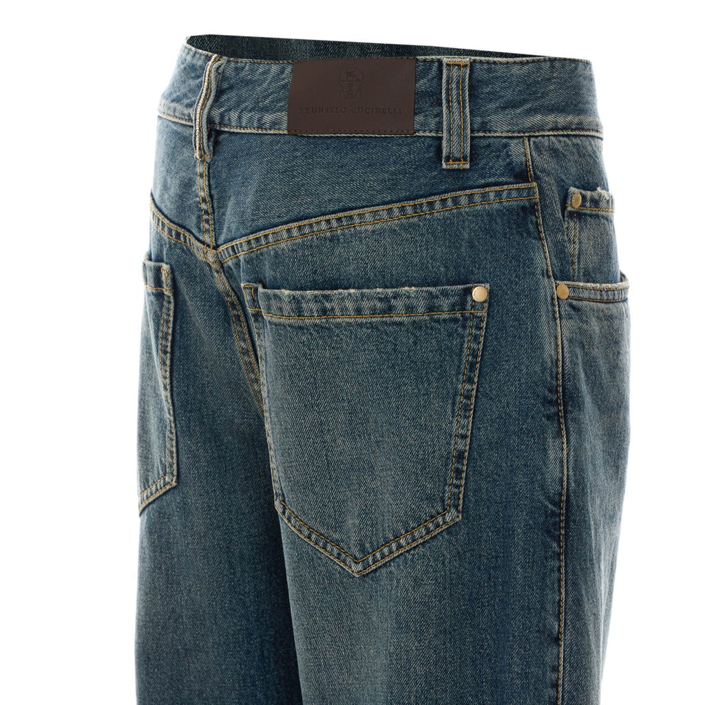Brunello Cucinelli Women's Cotton Jeans in Blue