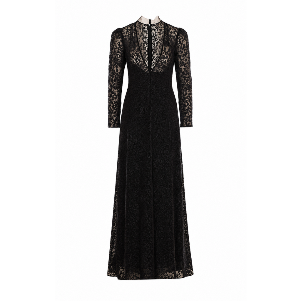 Fendi Women's Velvet Devore Long Dress in Black