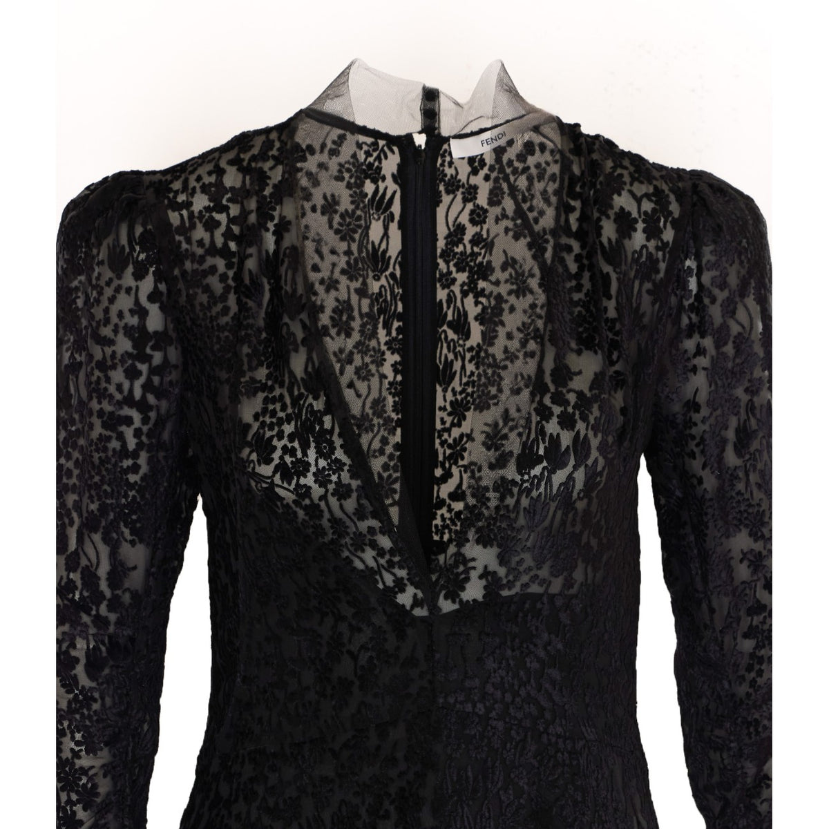 Fendi Women's Velvet Devore Long Dress in Black