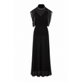 Fendi Women's Silk Georgette Long Dress in Black