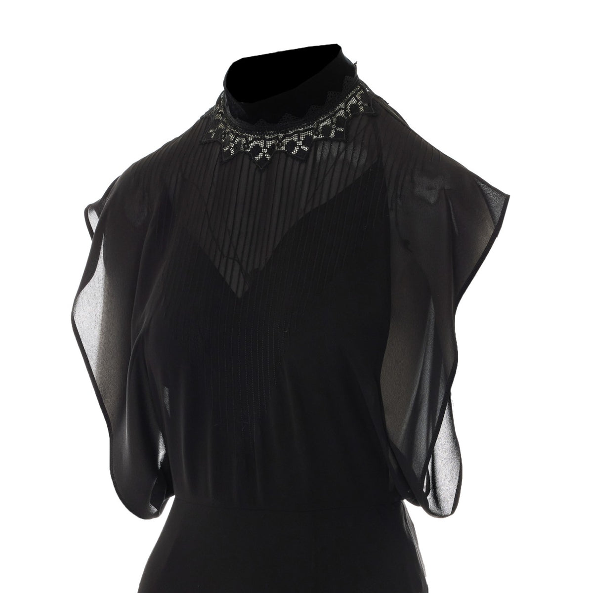 Fendi Women's Silk Georgette Long Dress in Black