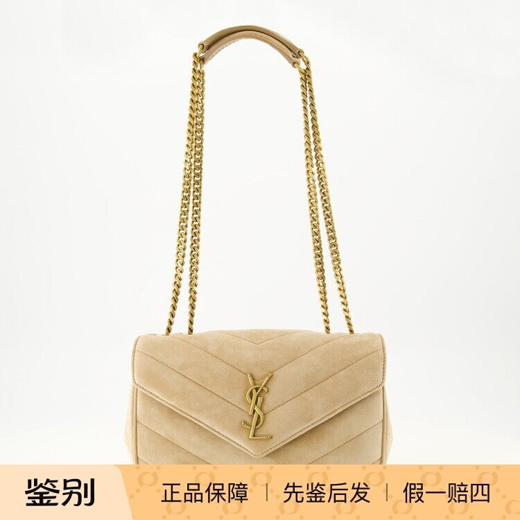 Saint Laurent YSL Loulou Small Shoulder Bag in White