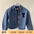 Ami Paris Women's Ami Adc Denim Shirt Coat in Blue
