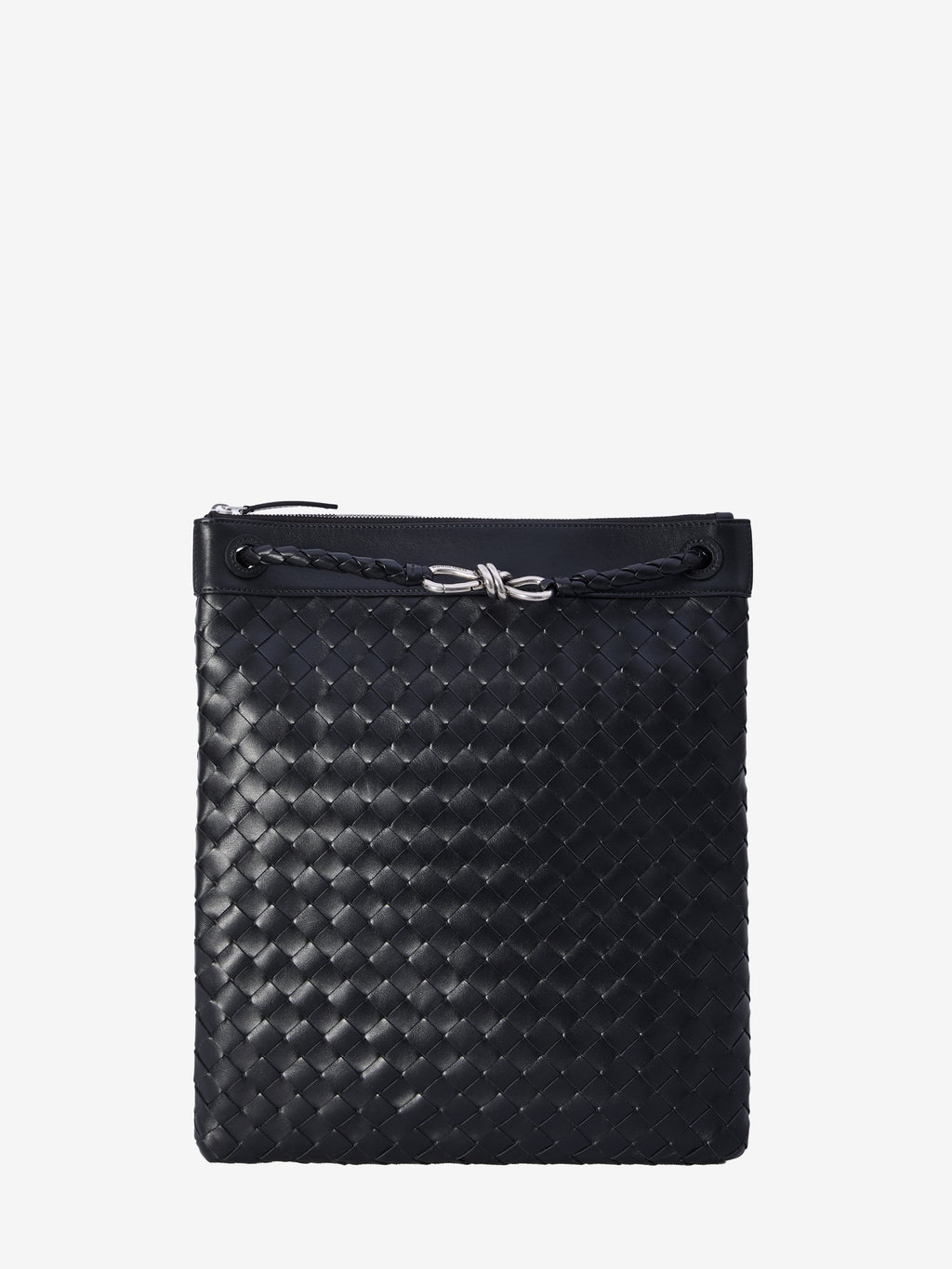 Bottega Veneta Men's Black Andiamo Crossbody Bag in Black