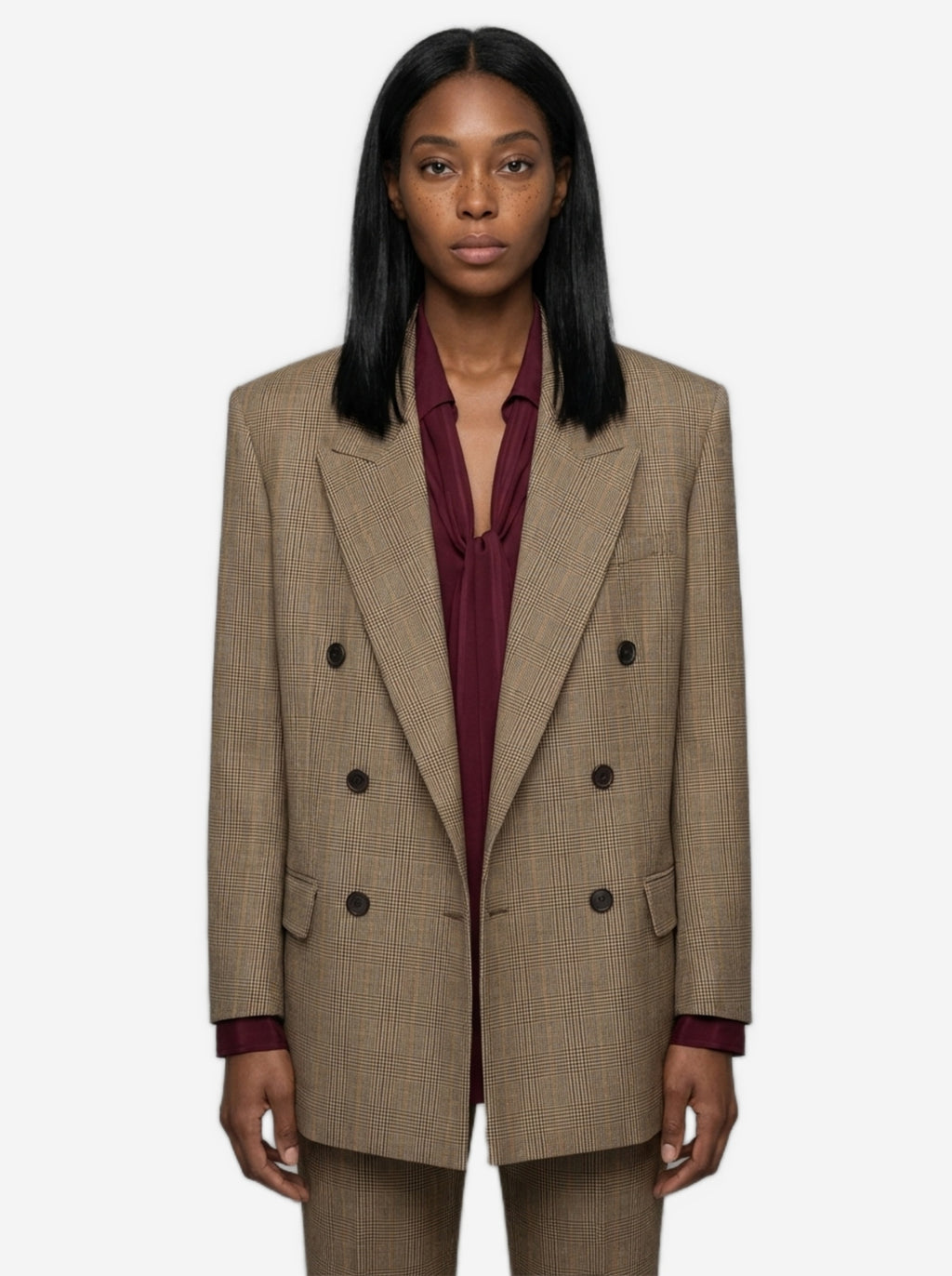 Saint Laurent Women's Double-breasted Jacket in Beige