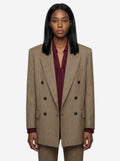 Saint Laurent Women's Double-breasted Jacket in Beige