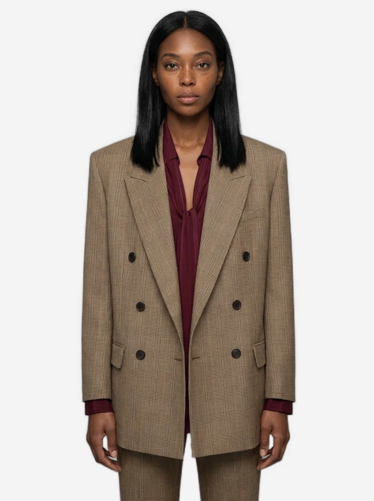 Saint Laurent Women's Double-breasted Jacket in Beige