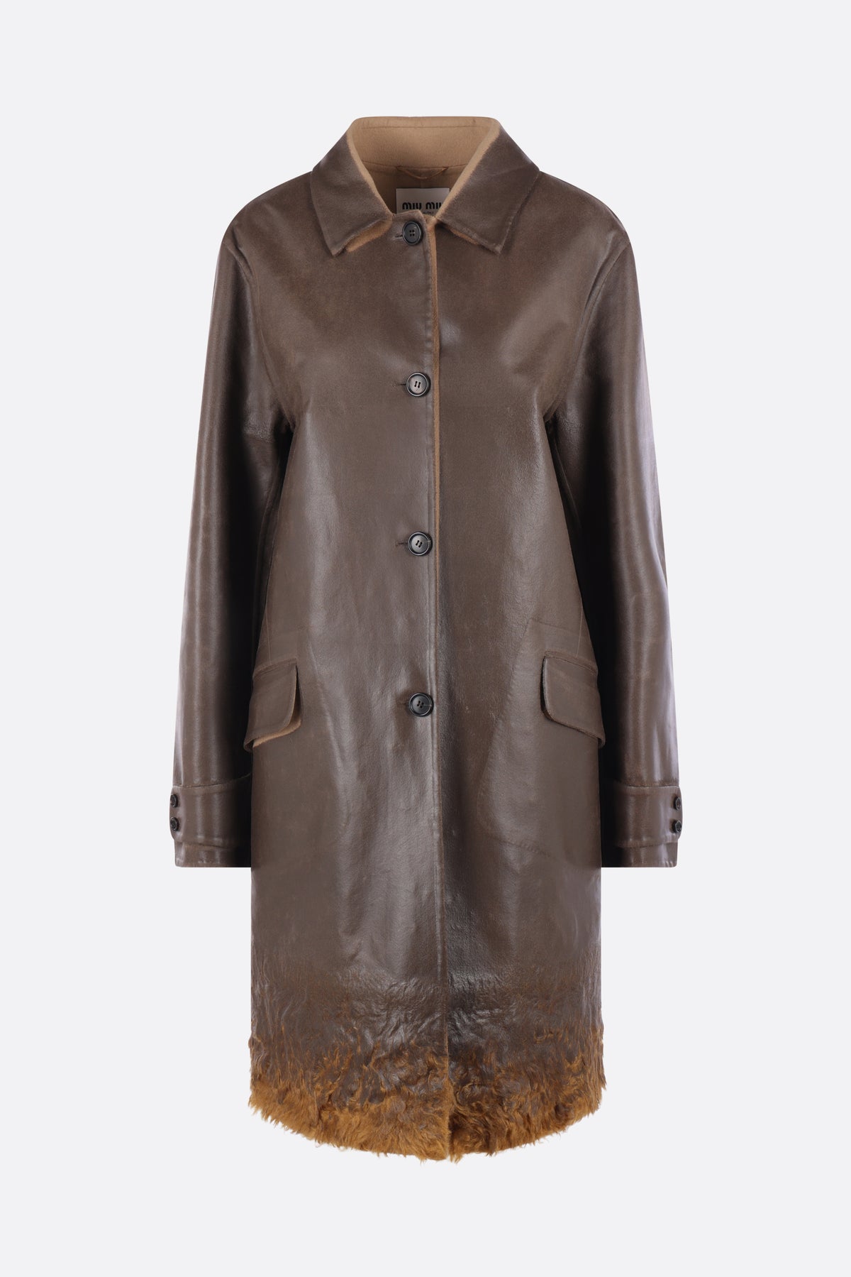 Miu Miu Women's Coat in Camel/Sughero