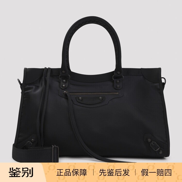 Balenciaga Men's Le City Large Shoulder Bag in Black