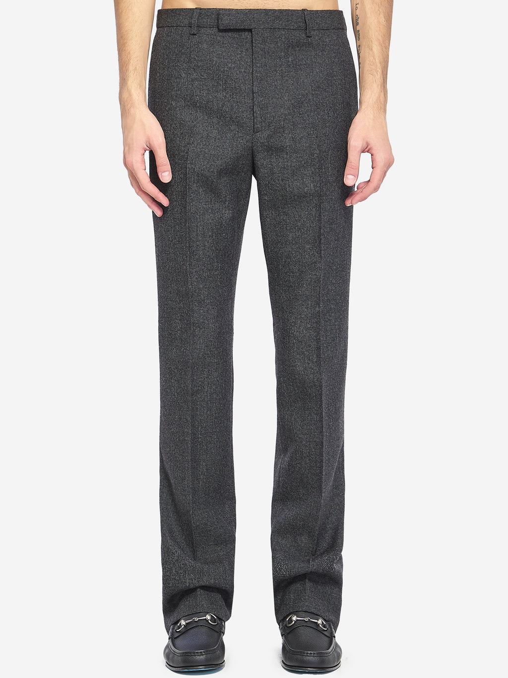 Gucci Men's Wool Mouliné Pant in Grey