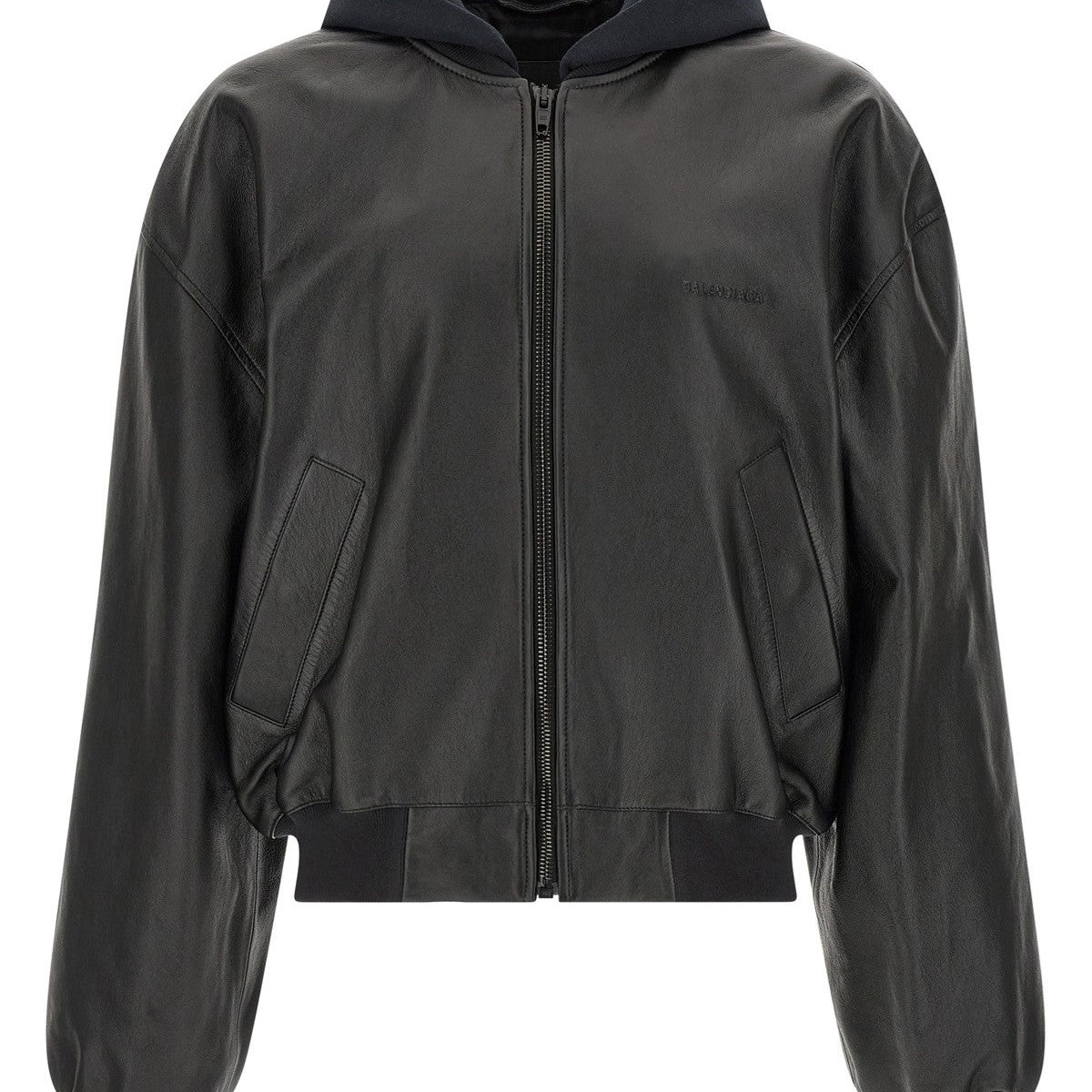 Balenciaga Men's Leather Jacket in Black