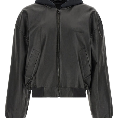 Balenciaga Men's Leather Jacket in Black