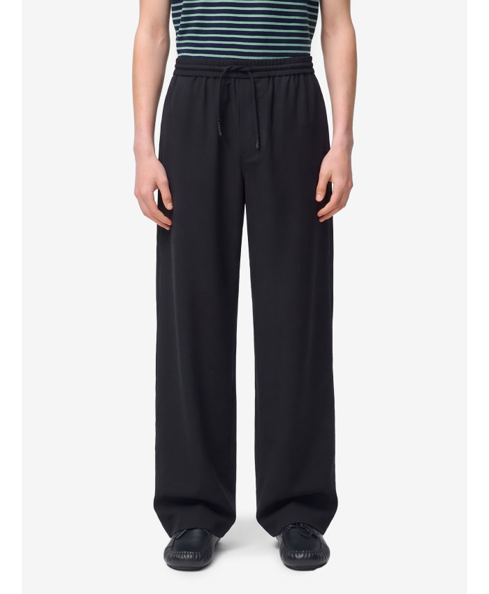 Loewe Men's Wool Pants with Drawstring in Black