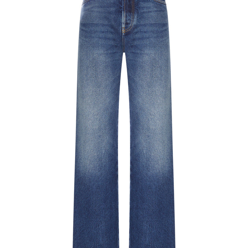 Miu Miu Women's Logo Jeans in Blue