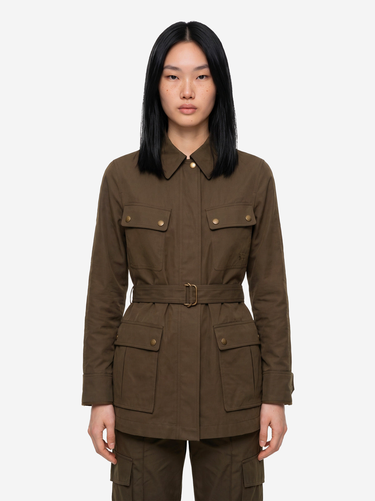 Burberry Women's Safari Jacket in Gabardine in Green