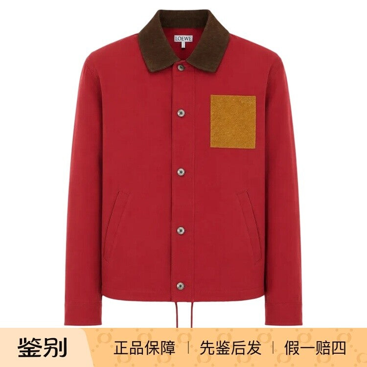 Loewe Men's Anagram Jacket in Red
