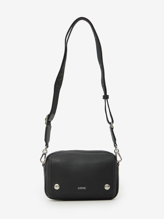 Loewe Men's Small Pebble Messenger Bag in Black