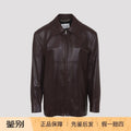 Saint Laurent Women's YSL Leather Jacket in Burgundy