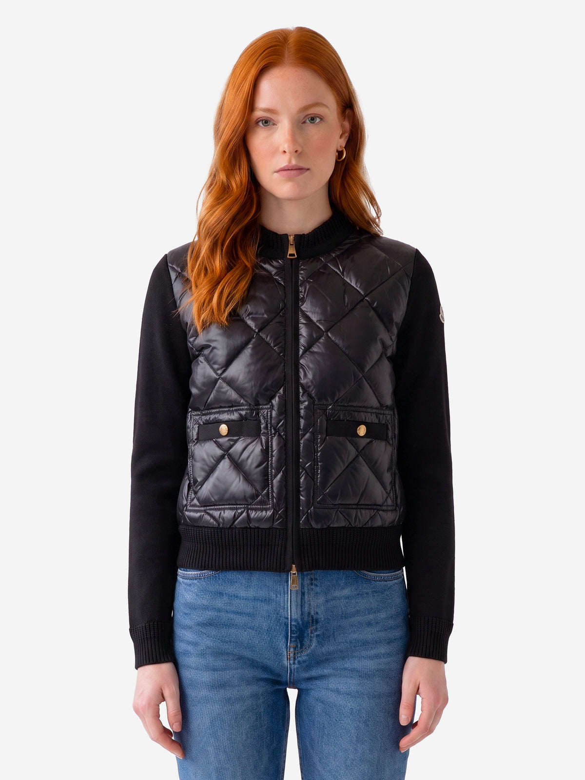 Moncler Women's Tricot Zip Cardigan in Black