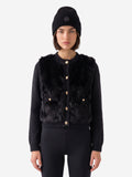Moncler Women's Wool and Alpaca Blend Cardigan in Black