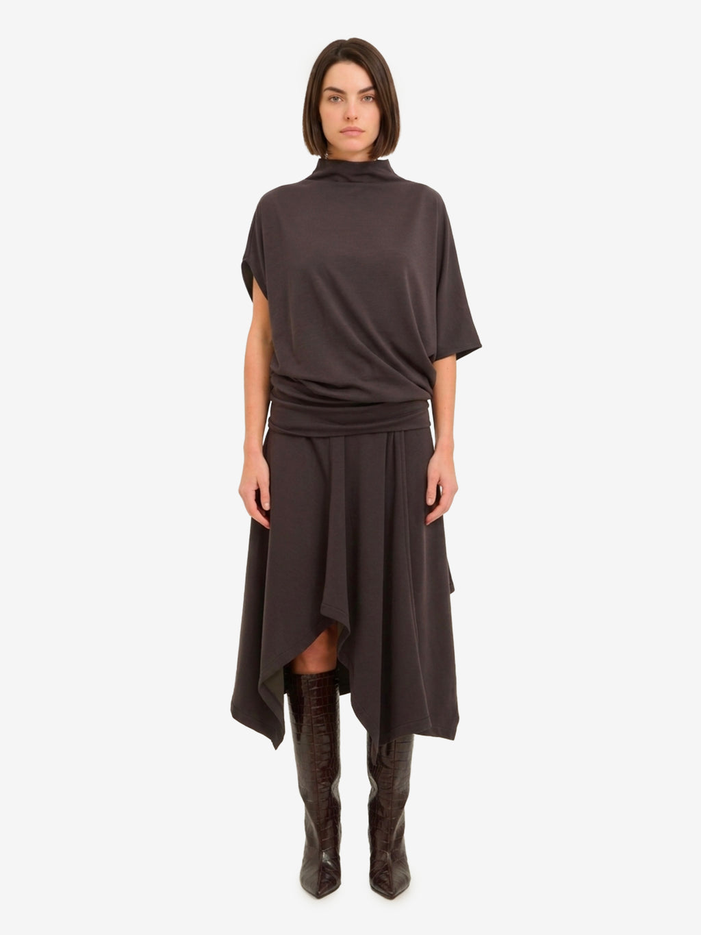 Lemaire Women's Twisted Long Dress in Brown
