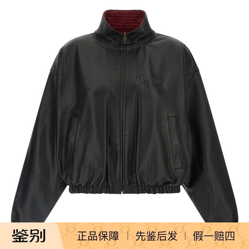 Balenciaga Women's Leather Jacket in Black