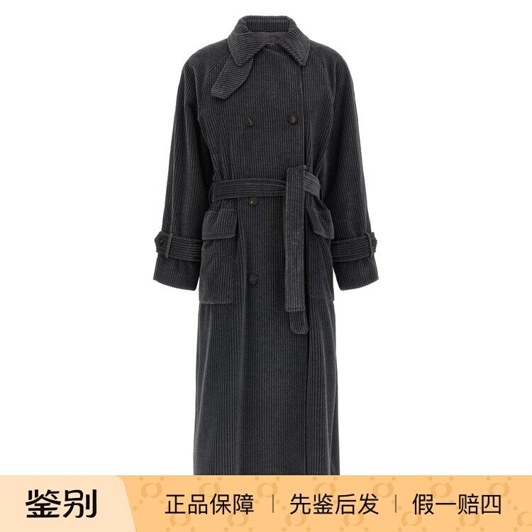 Brunello Cucinelli Women's Trench Coat in Grey