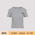 Miu Miu Women's Logo T-Shirt in Grey