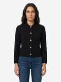 Saint Laurent Women's Polo Cardigan in Wool in Black