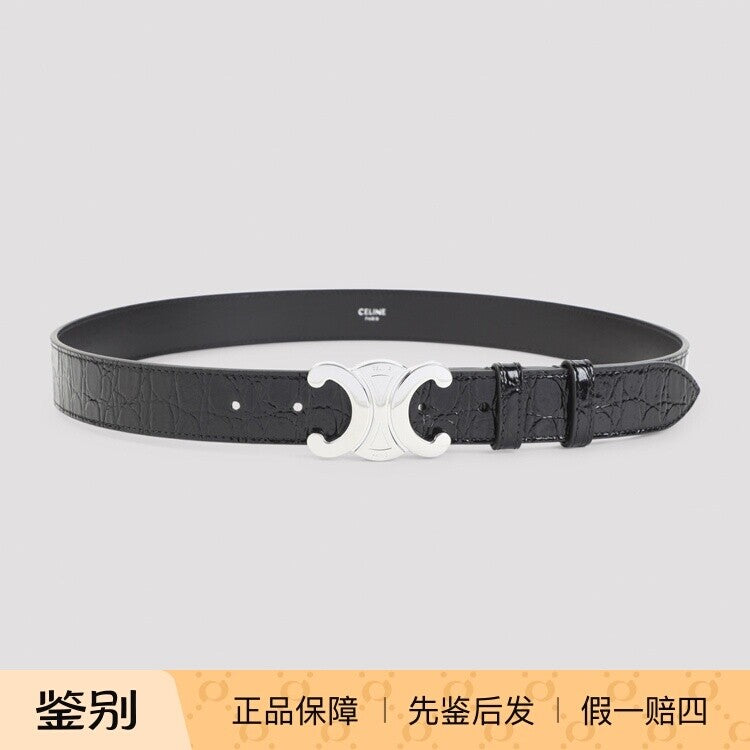 Celine Men's Triomphe Belt in Black