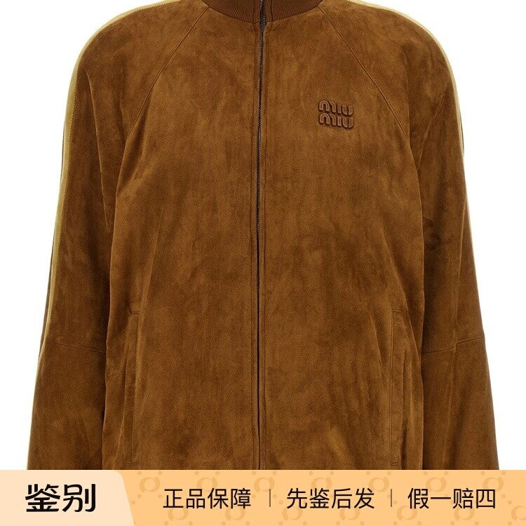 Miu Miu Women's Leather Jacket in Brown